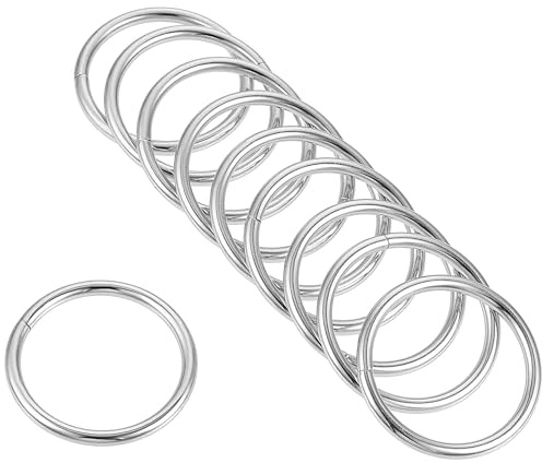 TOP-VIGOR 10 Stück O-Ringe aus Metall, 20 mm ID 2 mm Dicke vielseitige O-Ringe Schnallen, nicht geschweißte O-Ringschnalle, Metallringe langlebig für Handwerk Gürtel Handtasche Tasche Herstellung