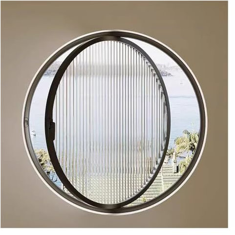 Fenêtre Fenêtres Rondes Pour Maisons Mobiles, Fenêtre En Verre Trempé Rotative À Axe Central Pour Salle De Bain De Grenier, Sous-sol, Fenêtre De Ventilation 60 70 80 100 Cm(Changhong glass,100cm/39.37