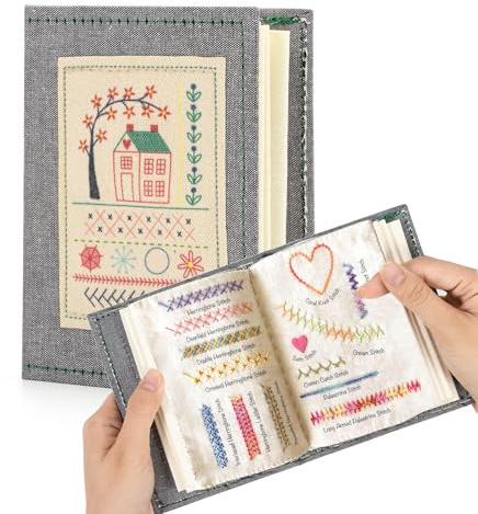 Zoruam Embroidery Stitches Book, High Density Linen Embroidery Books, Stitch Creative DIY with Embroidery Guide, Formed Books Embroidery for Beginners & Enthusiasts