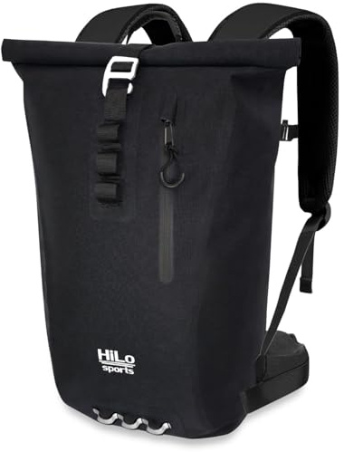 HiLo sports 25 Liter Rolltop Rucksack wasserdicht - Urban 25 Kurierrucksack - Rucksack für Damen und Herren - Für Büro, Arbeit, Freizeit & Fahrrad