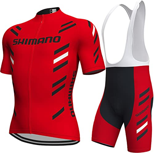 assocauicy associacy Herren Radtrikot-Set Kurzarm mit 4D Gel-Polsterung, Radsport-Komfortset atmungsaktiv