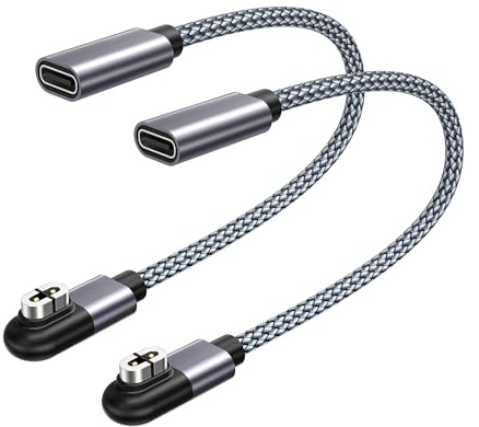RUXELY USB C to Shokz Charging Cable Adapter 2Pack,AfterShokz Headphone Charger,Type C Magnetic Short Cord for Shockz OpenRun Pro S810,Aeropex AS800,OpenRun Mini,Open Run Air S803,OpenComm 2 UC ASC100