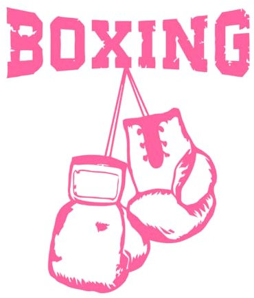 Vinyl Wall Stickers Sport Boxer Boxing Gloves Fighter Gymnastics 34x40cm Art Mural Painting S-Pink