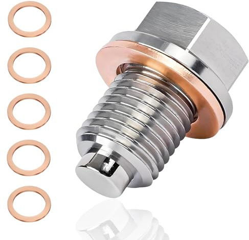 Magnetische Ölablassschraube,Ölablassschraube Dichtung,Öl Ablassen Schraube Mit Dichtring,Ölablassschraube M14x1,5 Für Autos, Motorräder, Boote (M14 x 1.5)