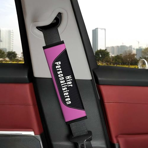 Personalisierbares Gurtpolster Auto aus Kohlefaser - Individualisierbares Gurtpolster für Auto, Kinder & Erwachsene, Anpassbares Weiches Sicherheitsgurt Polster, Universell für SUV/Kombi/PKW