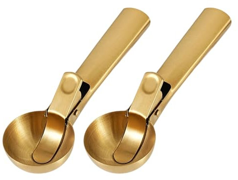 2 cucharas de helado de acero inoxidable antiadherentes con diseño de inicios para congelar yogures, sorbetes, pasteles, multiusos, para congelar yogures