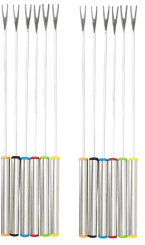Alipis 12pièces Fourchettes à Fondue Acier Inoxydable De Lot Pour Fondue Et Grillades Pointes Fines Et Résistantes Chaleur