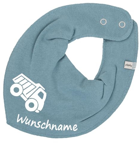 HALSTUCH mit Namen oder Text personalisiert für Baby oder Kind aus Baumwolle in Einheitsgröße LKW