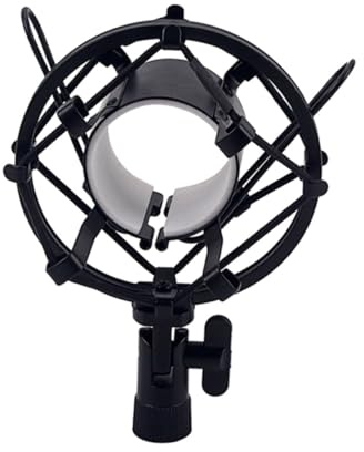 MUELODSIC Soporte De Araña Antivibración Negro Para Micrófono De Condensador Sa18 Suspensión Metálica, Clip De Montaje Compatible Para Grabación y Estudio Profesional