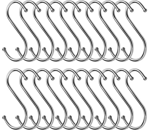 LxsNyvantic Acier Inoxydable Crochets S 20 Pack - Facile à Utiliser, Robuste, Pour Armoire Bain Cuisine