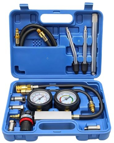 Druckverlust Leck Tester, TU-21 Zylinder Lecktester Kit für Kraftfahrzeuge Kompressionsprüfer Motortester Druckverlustprüfer Zylinderdruck messen Prüfgerät