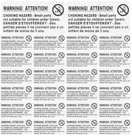 Alipis 200 Étiquettes Autocollantes d'Avertissement de Risque d'Étouffement pour Jouets et Emballages PVC et Papier Kraft Autocollants Adhésifs Solide Prévention Sécurité Garçon et