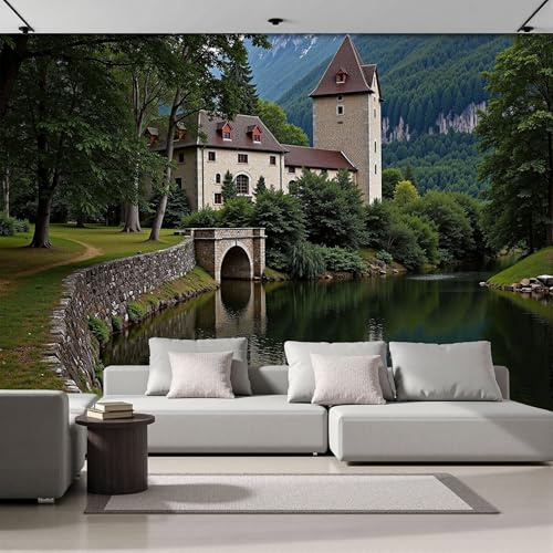 Carta da parati Architettura Medievale 400×280cm - Fotomurali in TNT Murale alla Antico Castello Decorazione da Muro XXL Poster Gigante Design Cameretta Carta per Pareti Marrone