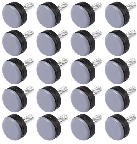 20 stycken möbeltassar med gänga M6, robusta glidfötter med M6-gänga för golvskydd, perfekt för möbler på matta, PVC, laminat och linoleum, perfekt för bordsben, skåpben, soffa, 2 cm diameter