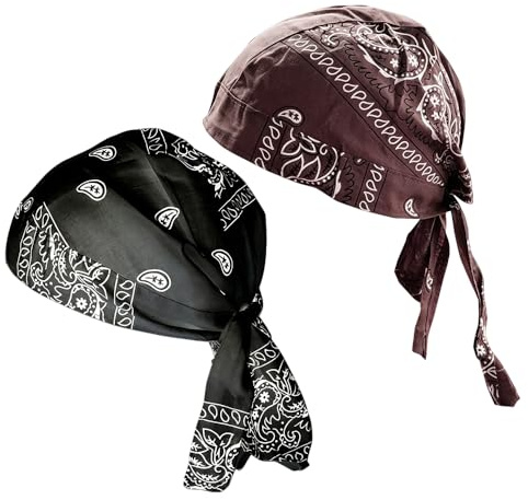 Generisch Kühlendes Bandana, 2026 Neu Kopftuch Motorradhelm Innenfutter Elastische Passform 55-60cm, Cap Schnelltrocknend Atmungsaktiv, Kopfwickel für Sommer Outdoor, Sport, Reiten, Laufen (2PCS A)