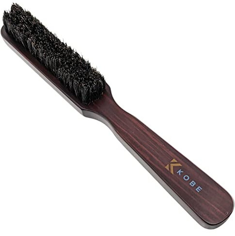 Kobe Professional Men's Beard and Fade Brush - Men’s Boar Bristle Hair Brush/Beard Brush - For Fading & Moustache Styling (Stewart)