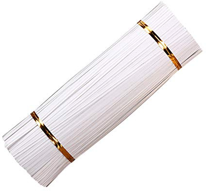 YOFASEN Papel Kraft Twist Ties - 1000PCS Lazos de torcedura Decorativos Alambre para Precintar Bolsas de Dulces Galleta, Blanco, 15cmx4mm