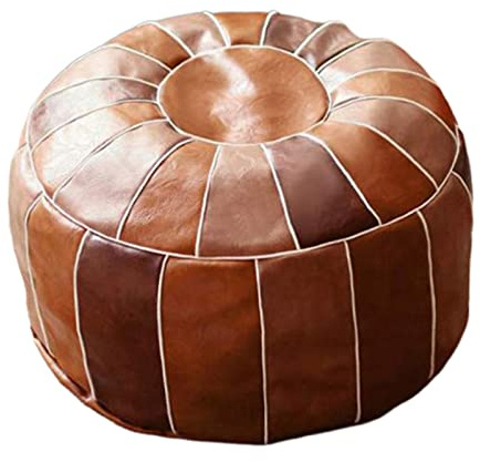 perfk Pouf Marocchino Boho Non Imbottito Poggiapiedi per Il Cuscino per Pavimento ottomano Decorazioni per Premium sotto è, Tondo