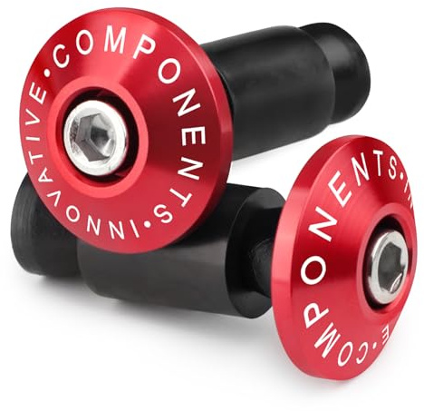 Pareja de puntas de manillar de moto, CNC de aluminio para universal de 22 mm y 7/8, rojo