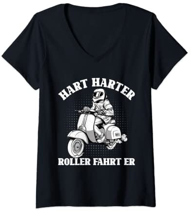 Damen Roller Führerschein Bestanden Geschenk Spruch Hart Härter Ro T-Shirt mit V-Ausschnitt