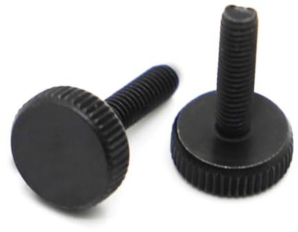 5-10 Stück M3 M4 M5 M6 M8 M10 GB835 DIN653 Schwarzer Stahl Rändel Flachkopf Handfest Rändelschraube Vorhangfassade Glas Rändelschrauben (Color : 45mm_M6 5pcs)