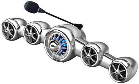 HHUARI Sound Bar Wired Wireless, Bluetooth 5.1 TV Sound Bar with Subwoofer, Bass Adjustable Surround Sound 2.1 Soundbar, Speaker for TV, Wall Mountable, HDMI/Optical/Aux/USB,Silver The New