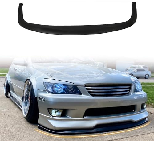 MODILOVER Universal Front Bumper Lip Spoiler for Most Vehicles, PU Unpainted Black CS Style Add-on Front Splitter Air Dam Chin Protector