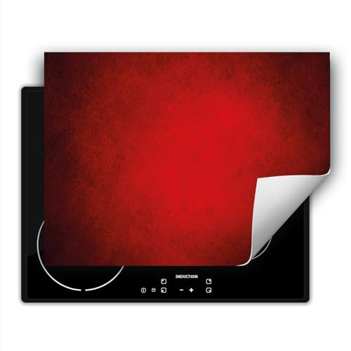 DarHaus Herdabdeckplatte 1 teilig 80x52 cm Küche Herdabdeckung Ceranfeld Herdabdeckplatten Anti Rutsch Matte Aufrollbar, Rot