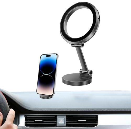 Support de téléphone magnétique pour tableau de bord – Support de téléphone magnétique pour tableau de bord – Support mains de téléphone – Organiseur automobile en métal pour véhicule tout-terrain,