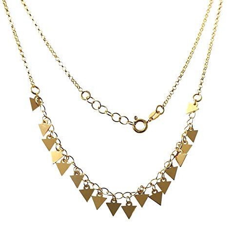 Inmaculada Romero IR Versilberte Halsband Act 925m Goldkette 40cm. glatt Detail Dreiecke schließen Reasa hängen
