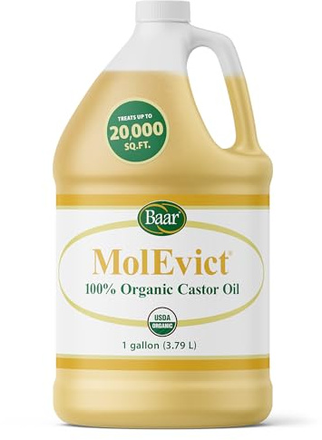 Baar - MolEvict, 100% Organic Castor Oil Formula for Powerful Home and Garden Protection, Up to 20,000 Sq. Ft., Safe to Use Around Plants, Pets and Family, 1 Gallon