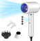 Bizcasa Phon Ionico, Asciugacapelli Professionali con Motore AC 2200w per Asciugatura Rapida, 4 Impostazioni Di Temperatura, 2 accessori styling, per Salone e Molte Acconciature (Bianco)