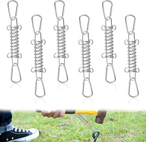 Spannfeder für Sonnensegel,Federn für Sonnensegel,6 Stück,mit 12 Karabiner | Rost- und korrosionsbeständig, geeignet für Zelte und Markisen