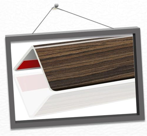 ZIUSFAC Weiß Kantenschutz PVC Eckschutzschiene Selbstklebend Eckschutzprofil L-Form Kantenschutzprofil 2.5 cm × 1m Breite Winkelprofil Für Wände(Walnut,2.5x120cm/1x47in)