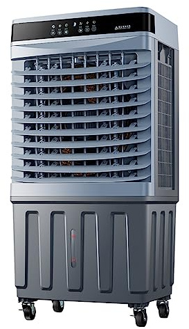 Enfriador de aire industrial de cortina de hielo de tres lados | Suministro de aire de gran angular de 120° | Ajuste de viento de tres velocidades | Depósito de agua grande de 60 litros | Ventilador
