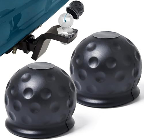 anhängerkupplung Abdeckung,2 Stück Abdeckkappe Anhängerkupplung Schutzkappe Universal Kappe Gummi Anhängerkupplung Abdeckung Ø 50 mm für Anhänger PKW LKW RV, Schwarz
