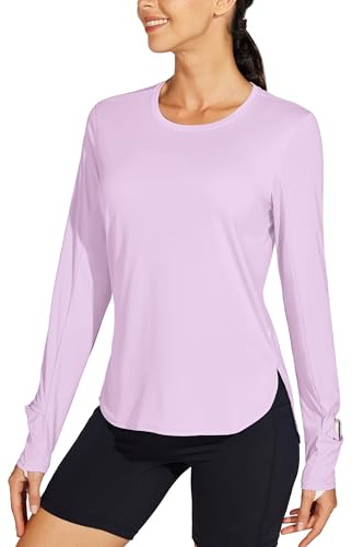 WILLIT T-shirt de sport pour femme - UPF 50 - Manches longues - Léger - Séchage rapide - Protection UV - Pour l'extérieur - Yoga - Rashguard, lilas, S