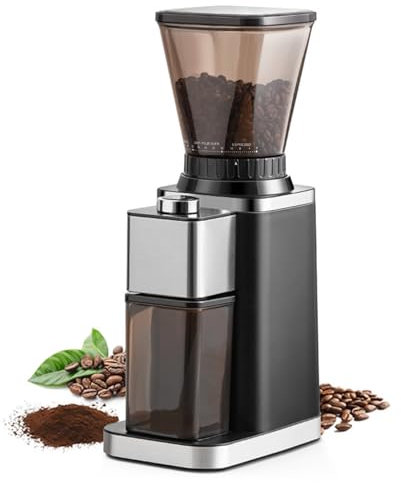 Macinacaffè, Macinino per Chicchi di caffè 250G, Caffettiera Elettrica in Acciaio Inossidabile da 150W, Tempo di Macinatura da 1 a 35 Secondi, per caffè Espresso/Goccia/French Press/caffè Americano