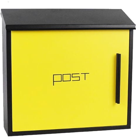 Grande cassetta di sicurezza gialla da parete per casa o appartamento, 33 x 33 x 10,2 cm, consegna sicura per posta e pacchi