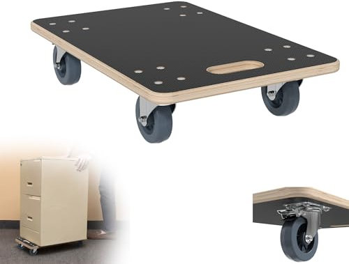 XMTECH Transportroller 60 x 40cm, Transport Rollbrett mit 2X Feststellbremse für Umzug & Werkstatt, Möbelroller Schwerlast max. 200 kg Tragkraft, Transporthilfe für Möbel-Transport -1pcs