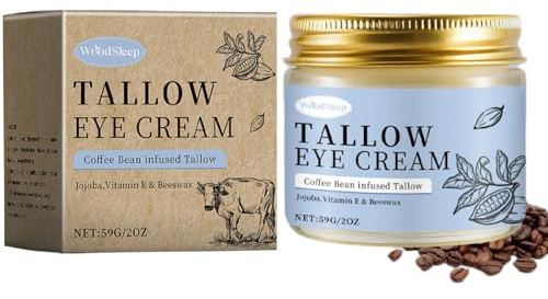 Kaffee-Rindertalg-Augencreme für Augenringe, Rindertalg für die Haut, Bio-Grasfutter Rindertalg-Augenpflege, schnelle Faltenreparatur, tägliche Anti-Aging-Unteraugencreme, müde Augen, parfümfrei