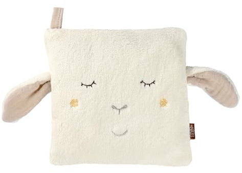 Fehn Kirschkernkissen Schaf - Kuschelkissen mit entnehmbarem Wärme-/ Kältesäckchen - für Babys und Kleinkinder ab 0+ Monaten