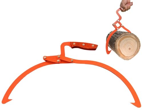 Toyosport Heavy Duty Log Lifting Tongs for Firewood, 21 Inch Maximum Jaw Opening Timber Grapple Hook, Single Hand Operation Logging Tool, Robust Alloy Steel Construction