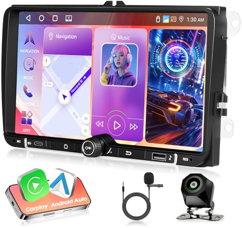 4+64G Motorsi Android Autoradio für VW Passat Golf Touran Polo Skoda Seat Altea, 9'' 1280P HD Touchscreen Car Stereo IOS Carplay Android Auto Radio, Bluetooth 5.0 EQ WiFi DAB+ OBD2