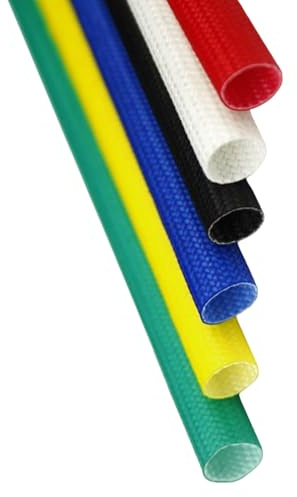 Gaine tressée Extensible en Fibre de Verre, Gaine de Protection Thermique for câbles Audio et vidéo, diamètre 1 mm, Longueur 10 m(Yellow)