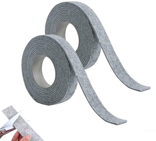 JOYOLA 2 Packs Felt Pads Roll for Furniture, Felt Strips with Adhesive Backing, DIY Furniture Felt Pads for Heavy Furniture, Doors and Windows