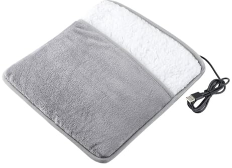 Fußwärmer, Fusswärmer, Fußwärmflasche für Damen/Herren/Erwachsene, Waschbares Innenfutter,Warm Fußheizung Pads für die Kalte Füße Rücken und Ganzkörper im Winter (Weiß)