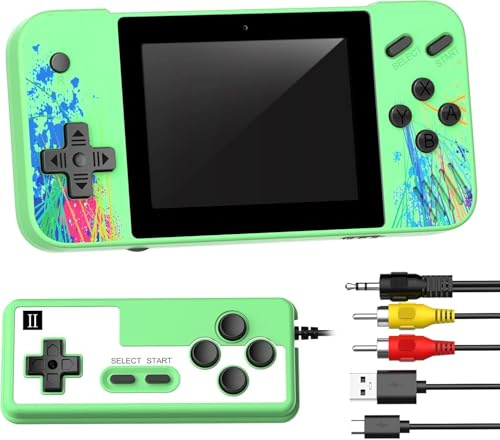 EleBikk Gameboy Mini Game Console, Supporta 2 Giocatori e SI Collega Alla TV, Precaricato Con 800 Giochi Classici, Schermo LCD da 3,5 Pollici, Mini Sala Giochi, Regalo per Ragazzi e Ragazze