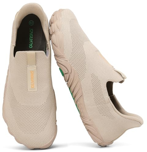SAGUARO Barefoot Mujer Hombre Zapatillas de Trail Running Ligeras y Cmodas Zapatos Minimalistas Sin Cordones Calzado de Deportes Pare Senderismo Caminar Correr Marrón,Gr.44