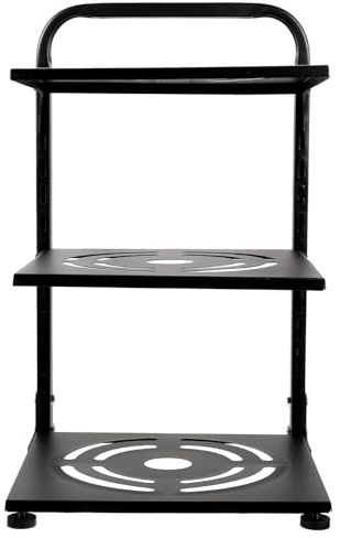 SOESFOUFU Organizador de Sartenes Fácil de Desmontar de Acero al Carbono Negro Ajustable de 3 Niveles Estante para Ollas y Platos para Cocina y Gabinete